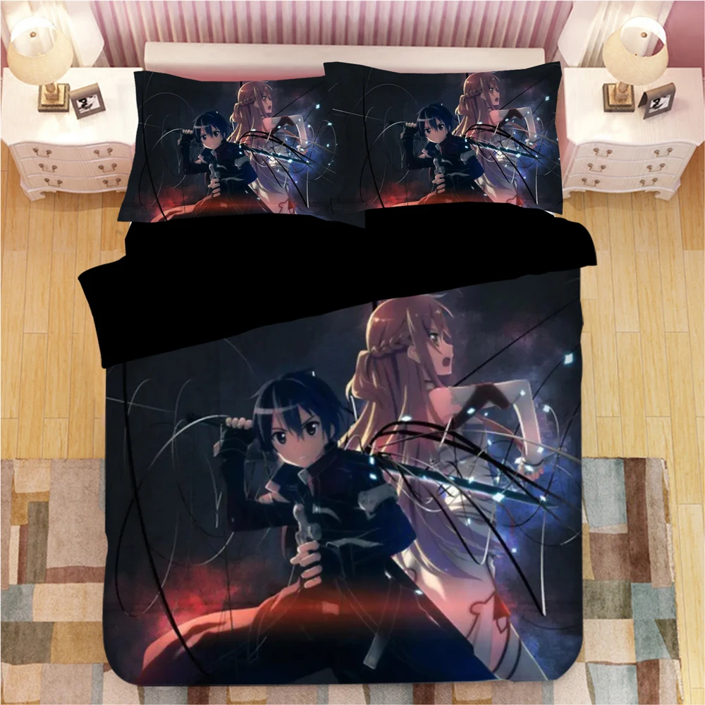 Sword Art Online Bedding Set Duvet Covers Pillowcases Anime Sword Art Online Kirito Kirigaya Comforter Bedding Sets Bed Linen
Sword Art Online Bedding Set Duvet Covers Pillowcases Anime Sword Art Online Kirito Kirigaya Comforter Bedding Sets Bed Linen