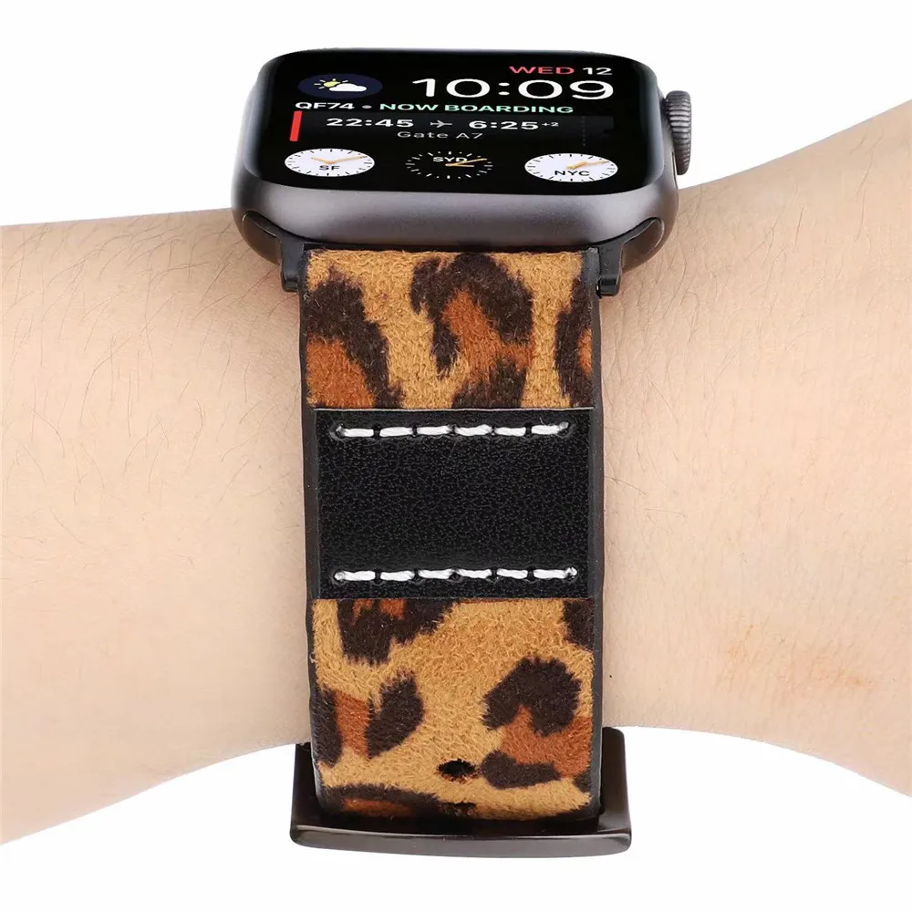 For Apple Watch Band Series 6 SE 5 4 3 2 Leather Strap Leopard Print Bracelet for iWatch 40mm 44mm 38mm 42mm Wrist Belt
For Apple Watch Band Series 6 SE 5 4 3 2 Leather Strap Leopard Print Bracelet for iWatch 40mm 44mm 38mm 42mm Wrist Belt