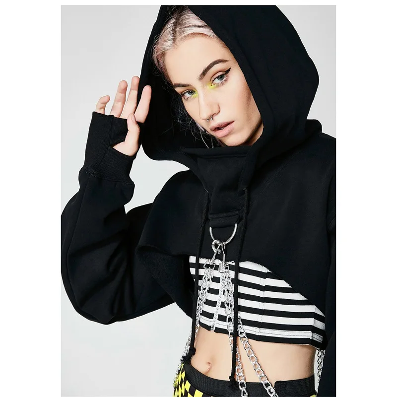 Hooded iron chain cropped Women's Deng Ziqi vibrato with the same sexy chain suit dance suit
Hooded iron chain cropped Women's Deng Ziqi vibrato with the same sexy chain suit dance suit