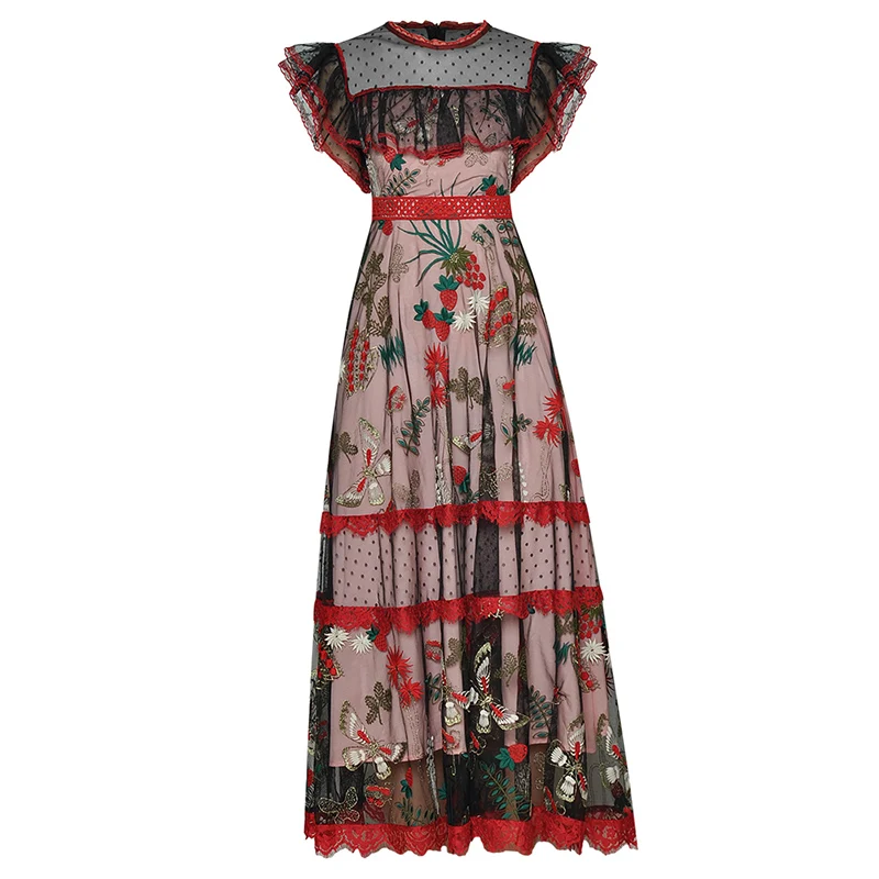 crochet frills trim spotted mesh embroidery dress o-neck ruffles butterfly sleeve ankle length elegant long dress dropshipping
crochet frills trim spotted mesh embroidery dress o-neck ruffles butterfly sleeve ankle length elegant long dress dropshipping