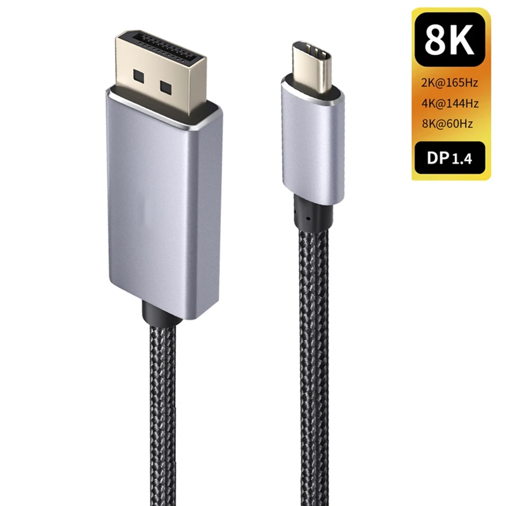 USB C к Displayport 1 4 кабель 3 Thunderbolt Type DP Штекерный адаптер 8K 60 Гц 4K 144 2K 165 для macbook pro air |