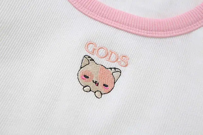GIRL Sweet Cute T-shirt Femme Cartoon Embroidered O-neck Short Sleeve Crop Top Tees Japanese Ins Style Summer T Shirt Women
GIRL Sweet Cute T-shirt Femme Cartoon Embroidered O-neck Short Sleeve Crop Top Tees Japanese Ins Style Summer T Shirt Women