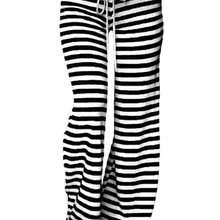 Print Sleep Bottom Women Cotton Long Pant Home Pajamas Soft Slip Summer Pants Drawstring Big Size Sexy Stripe Casual Big Size