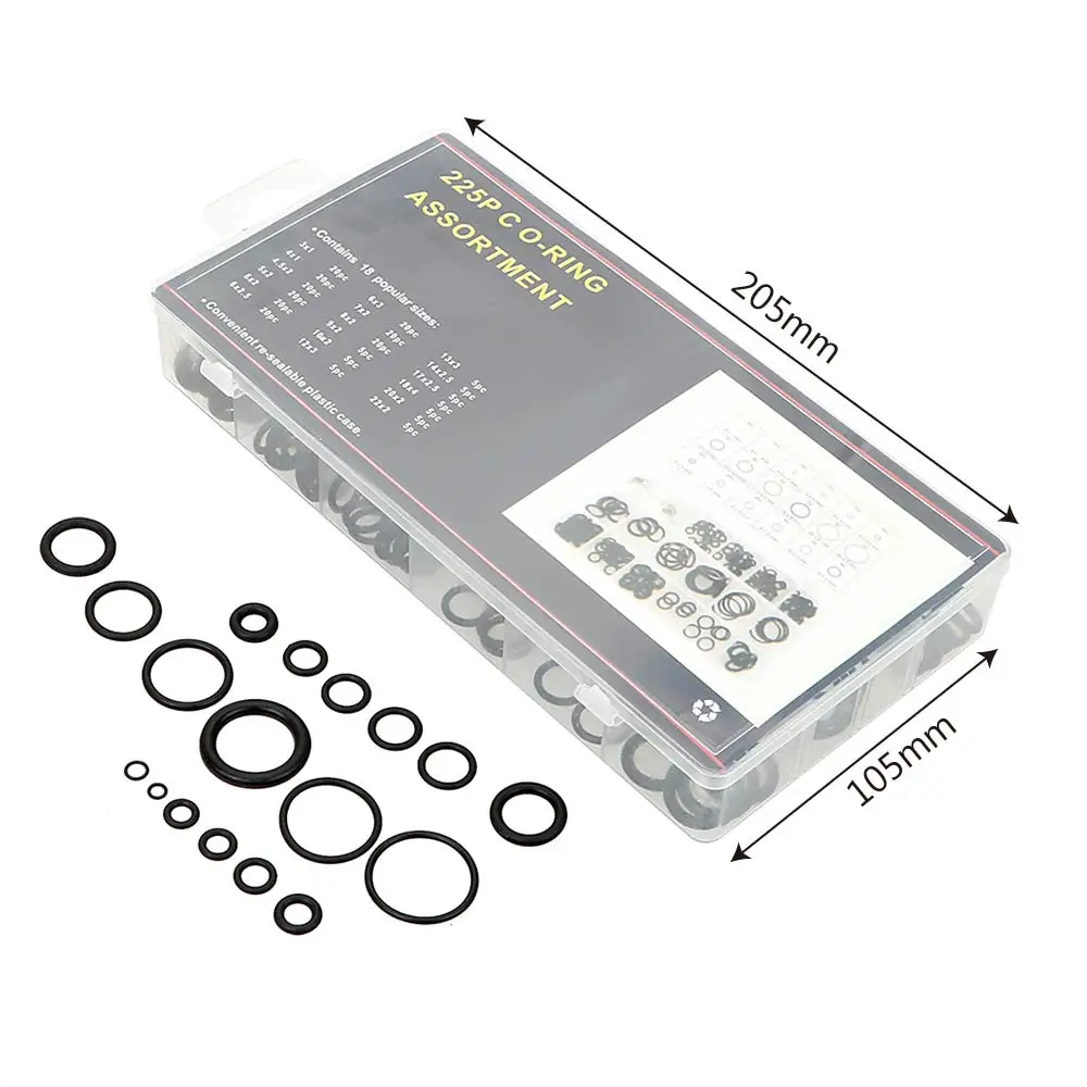 NICEYARD 225 PCS Watertightness Assortment Kit Black 18 Sizes Washer Seals Rubber O Ring
NICEYARD 225 PCS Watertightness Assortment Kit Black 18 Sizes Washer Seals Rubber O Ring