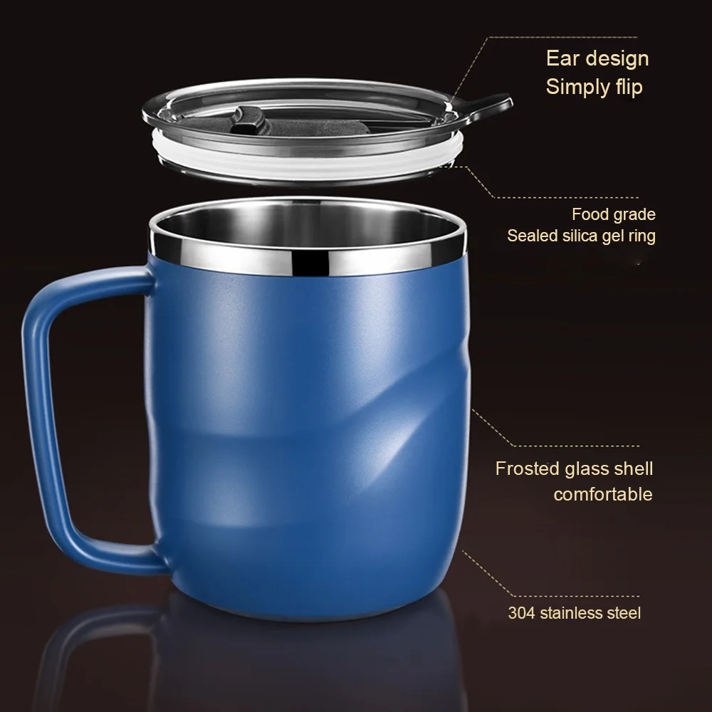 Stainless Steel Insulated Coffee Mug with Sliding Lid Vacuum Travel Mug with Handle Camping Tea Flask for Hot Cold Drinks
Stainless Steel Insulated Coffee Mug with Sliding Lid Vacuum Travel Mug with Handle Camping Tea Flask for Hot Cold Drinks