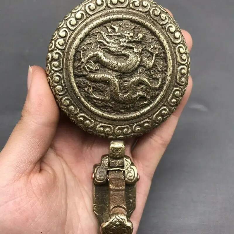 

Коллекция Старый Китайский медный Handcarved Дракон подвеска брелок для ключа статуи для украшения коллекции украшения деко