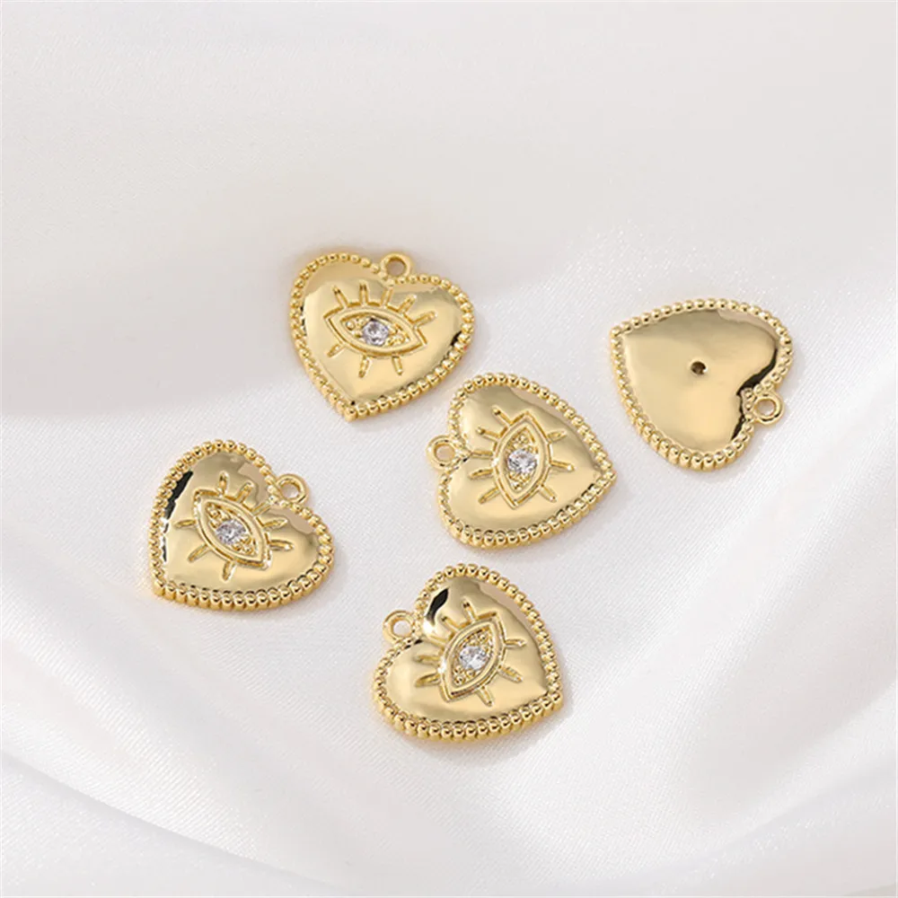 14K gold wrapped eyes love diamond pendant hand DIY made bracelet necklace jewelry material accessories
14K gold wrapped eyes love diamond pendant hand DIY made bracelet necklace jewelry material accessories