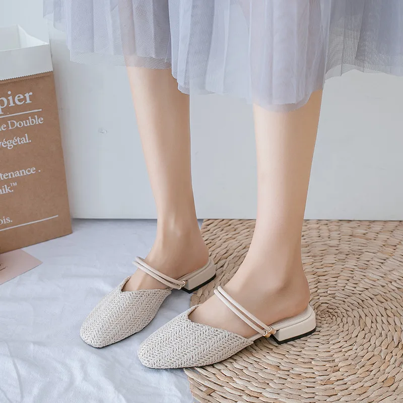 Cover Toe Shoes Ladies' Slippers Med Slipers Women Luxury Slides Soft 2021 Summer Designer Hoof Heels Fabric Scandals Fashion Ru
Cover Toe Shoes Ladies' Slippers Med Slipers Women Luxury Slides Soft 2021 Summer Designer Hoof Heels Fabric Scandals Fashion Ru