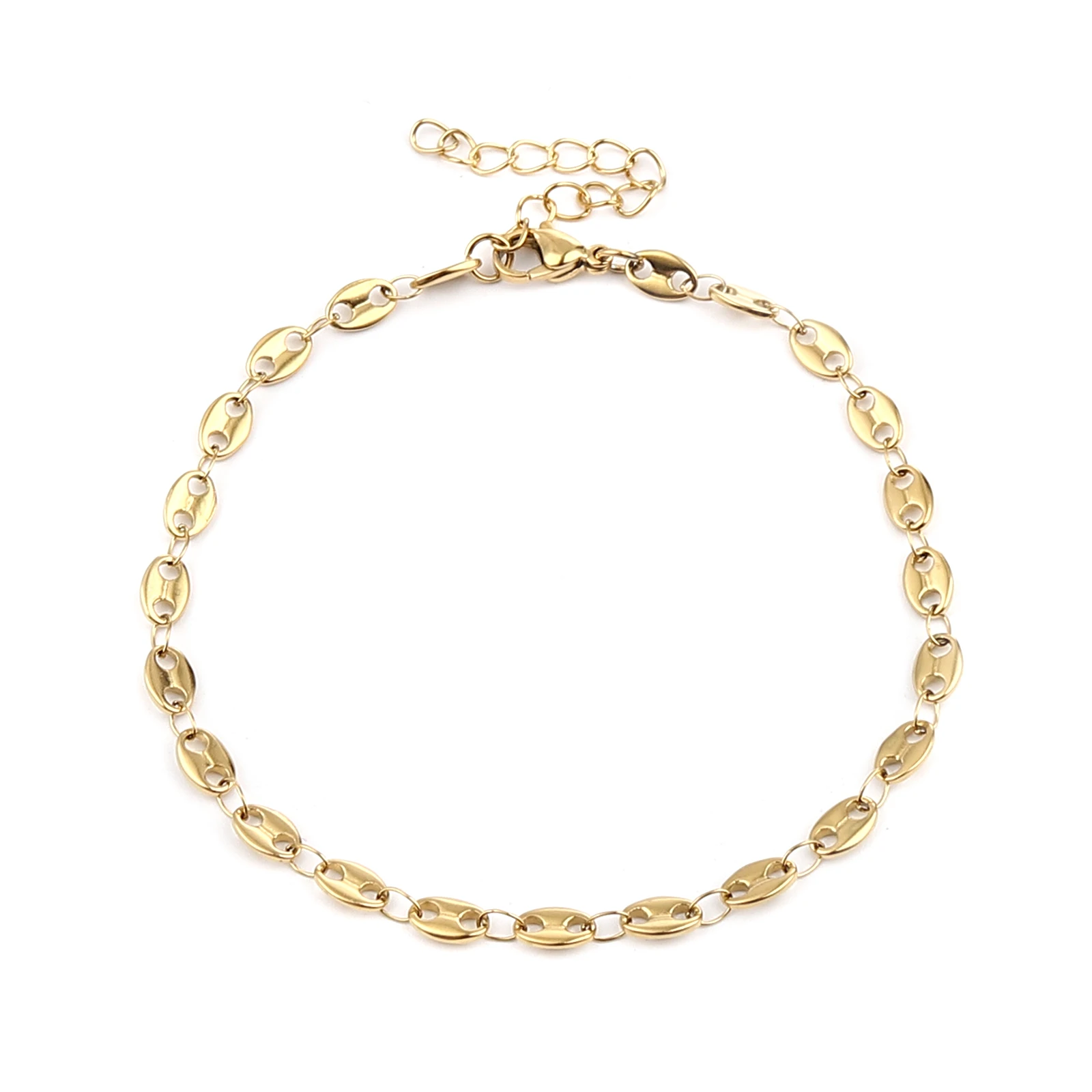 Creative Stainless Steel Anklet Golden Coffee Bean Chain Foot Jewelry For Women Summer Bohemia Bracelet Barefoot Jewelry 1 Piece
Creative Stainless Steel Anklet Golden Coffee Bean Chain Foot Jewelry For Women Summer Bohemia Bracelet Barefoot Jewelry 1 Piece