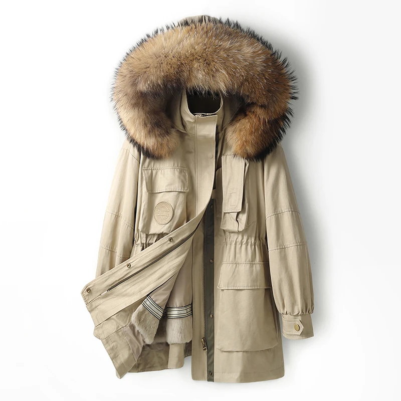 Detachable Rex Rabbit Fur Liner Women's Coats and Jackets 2021 Genuine Raccoon Fur Coat Mid-length Large Fur Hat Woman Parkas
Detachable Rex Rabbit Fur Liner Women's Coats and Jackets 2021 Genuine Raccoon Fur Coat Mid-length Large Fur Hat Woman Parkas