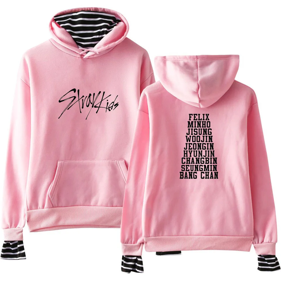new kpop STRAYKIDS Fake two pieces stripe gothic Hooded Hoodie harajuku korean hoodie sweatshirt Plus Size XS-2XL
new kpop STRAYKIDS Fake two pieces stripe gothic Hooded Hoodie harajuku korean hoodie sweatshirt Plus Size XS-2XL