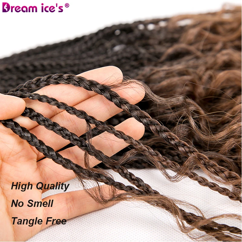 Synthetic Crochet Hair Messy Goddess Box Braids Hair Bohemian Hair With Curls 24inch Boho Braided Hair Extension Dream Ice's
Synthetic Crochet Hair Messy Goddess Box Braids Hair Bohemian Hair With Curls 24inch Boho Braided Hair Extension Dream Ice's