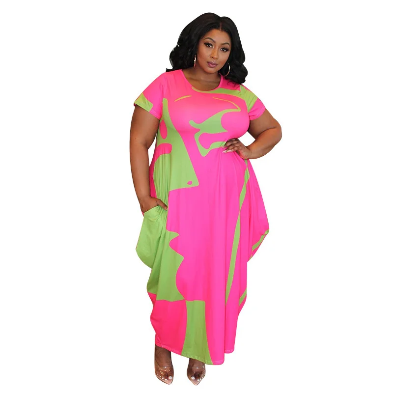 Cutubly Plus Size L-4XL Dress For Women O-Neck Short Sleeve Commute Dress With Pocket Sexy New Printed Shirt Dress Summer
Cutubly Plus Size L-4XL Dress For Women O-Neck Short Sleeve Commute Dress With Pocket Sexy New Printed Shirt Dress Summer