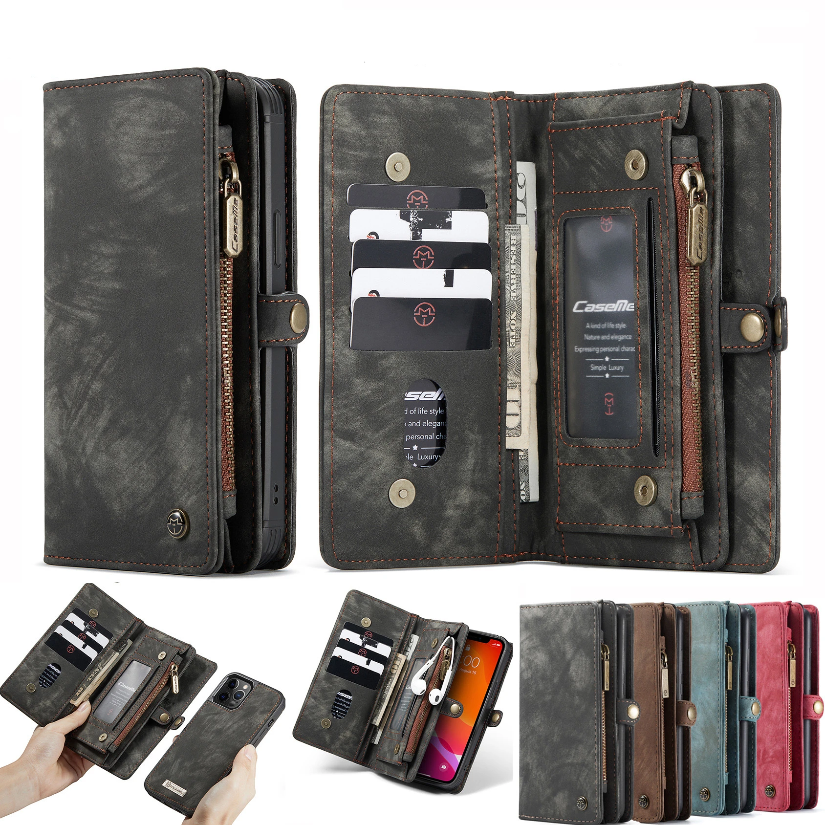 Magnetic Split Leather Zipper Multi Slots Wallet Case For iPhone 12 11 Pro Max 12 mini 7 8 Plus X Xs With Card Slot Stand Cover
Magnetic Split Leather Zipper Multi Slots Wallet Case For iPhone 12 11 Pro Max 12 mini 7 8 Plus X Xs With Card Slot Stand Cover