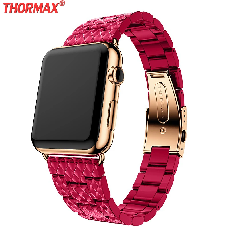 Ремешок полимерный для apple watch band 42 мм/38 мм/44 мм/40 мм звеньевой браслет iWatch 4/3/2 iwatch с