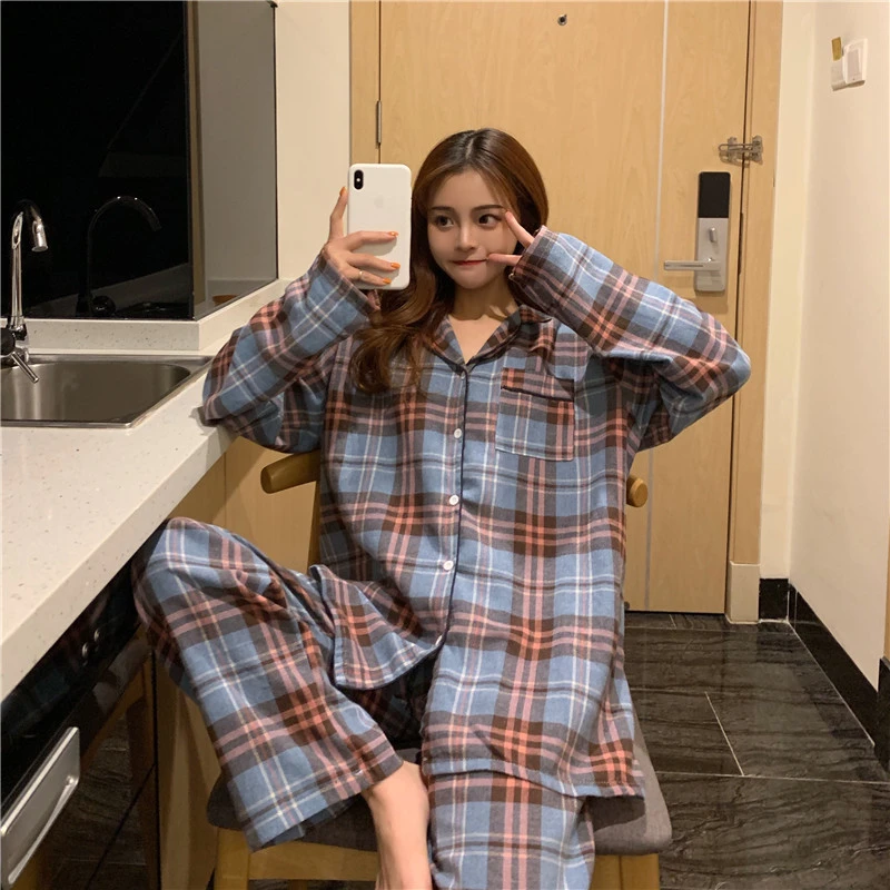 Loose Pajamas 2022 New Spring And Autumn Couple Cotton Romantic Plaid Casual Home Service Suit Pijamas Women Robe
Loose Pajamas 2022 New Spring And Autumn Couple Cotton Romantic Plaid Casual Home Service Suit Pijamas Women Robe