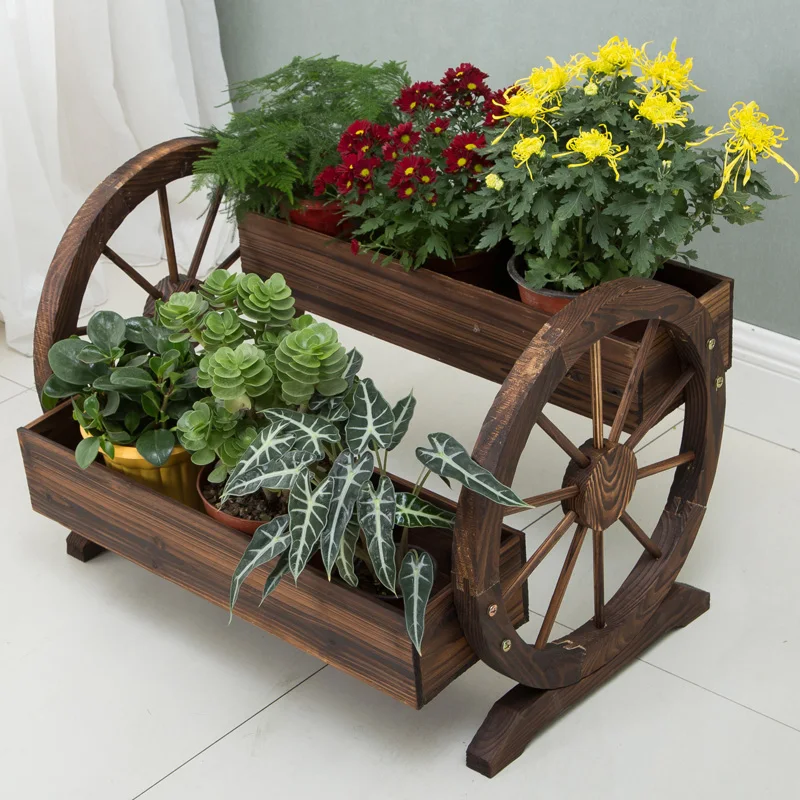 Wheel, Two Layers Of Float Flower Anticorrosive Carbonized Solid Wood Decorative Frame Plant Shelf Courtyard Balcony Outside The
Wheel, Two Layers Of Float Flower Anticorrosive Carbonized Solid Wood Decorative Frame Plant Shelf Courtyard Balcony Outside The