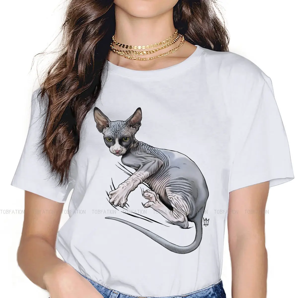 Canadian Hairless Cat Sphynx Women T Shirt Serious Grip Female Tops Graphic Funny Tees Ladies 5XL Oversized Tshirt
Canadian Hairless Cat Sphynx Women T Shirt Serious Grip Female Tops Graphic Funny Tees Ladies 5XL Oversized Tshirt