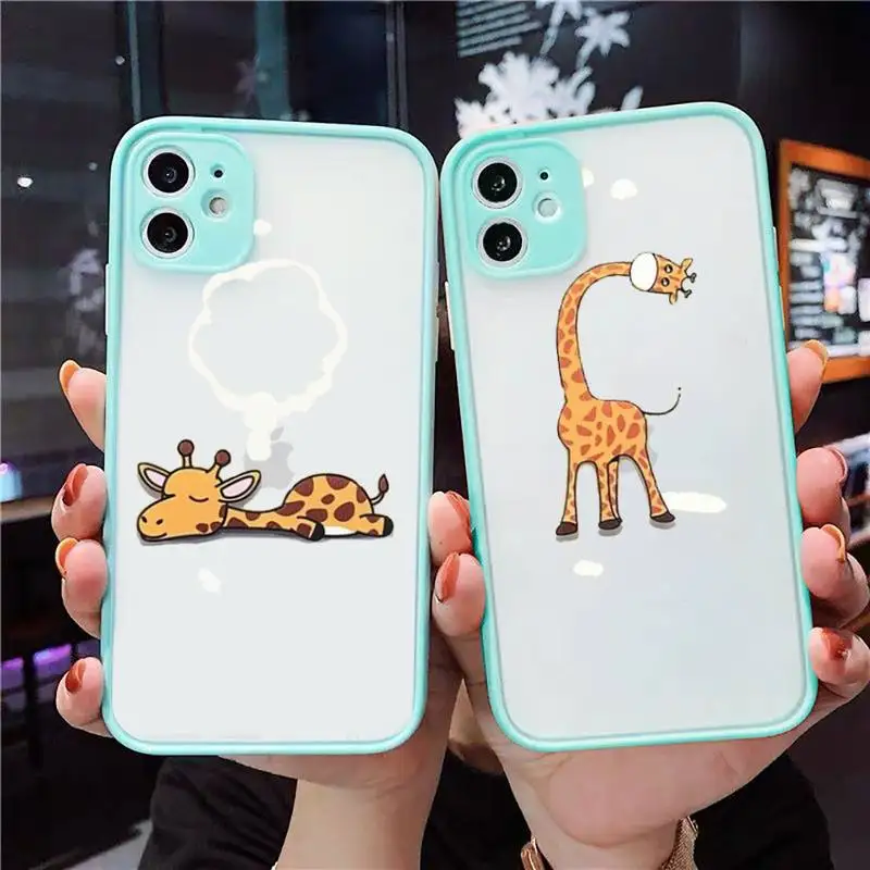 Cute Cartoon Giraffe animal Phone Case Matte Transparent for iPhone 7 8 11 12 s mini pro X XS XR MAX Plus cover funda
Cute Cartoon Giraffe animal Phone Case Matte Transparent for iPhone 7 8 11 12 s mini pro X XS XR MAX Plus cover funda