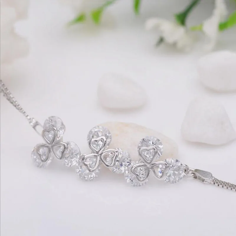 New 925 Sterling Silver Adjustable Bracelet Flower Austria Crystals Luxury CZ Bracelets Fine Jewelry For Women
New 925 Sterling Silver Adjustable Bracelet Flower Austria Crystals Luxury CZ Bracelets Fine Jewelry For Women