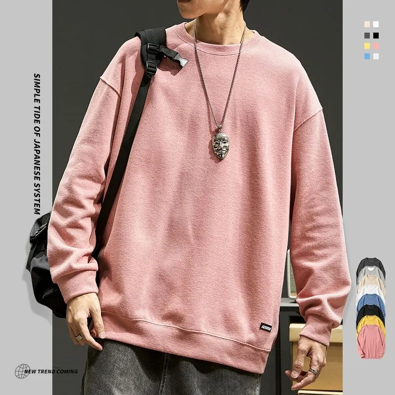 Sweatshirt Men's Autumn Winter 100% Cotton Japanese Embroidered Pullovers Simple Round Neck Loose Top Solid Bottoming Shirt
Sweatshirt Men's Autumn Winter 100% Cotton Japanese Embroidered Pullovers Simple Round Neck Loose Top Solid Bottoming Shirt