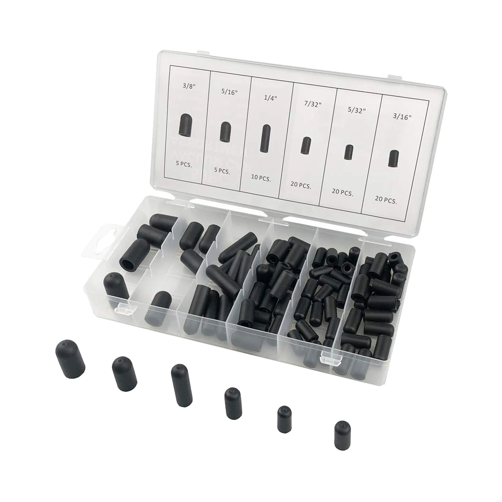 80 Pieces Black Rubber Vacuum Assortment Set from 5/32in to 3/8in 6 Sizes, Handy Packing
80 Pieces Black Rubber Vacuum Assortment Set from 5/32in to 3/8in 6 Sizes, Handy Packing