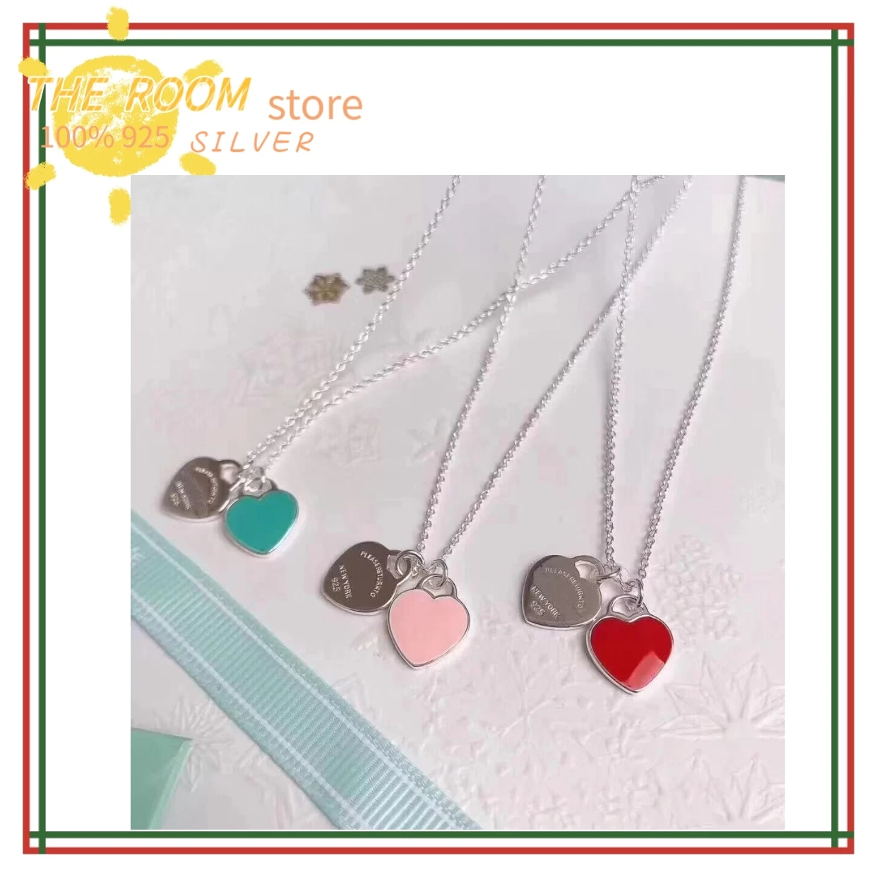 FIT Original 925 sterling silver enamelled heart necklace for women's classic high quality jewelry Love Necklace party gift
FIT Original 925 sterling silver enamelled heart necklace for women's classic high quality jewelry Love Necklace party gift