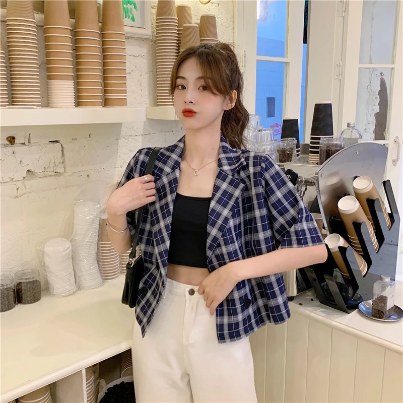 Office Ladies Women Plaid Blazer Double Breasted Autumn Jacket 2020 Casual Elegant Female Suits Coat Ladies Tops Blazer Blue
Office Ladies Women Plaid Blazer Double Breasted Autumn Jacket 2020 Casual Elegant Female Suits Coat Ladies Tops Blazer Blue
