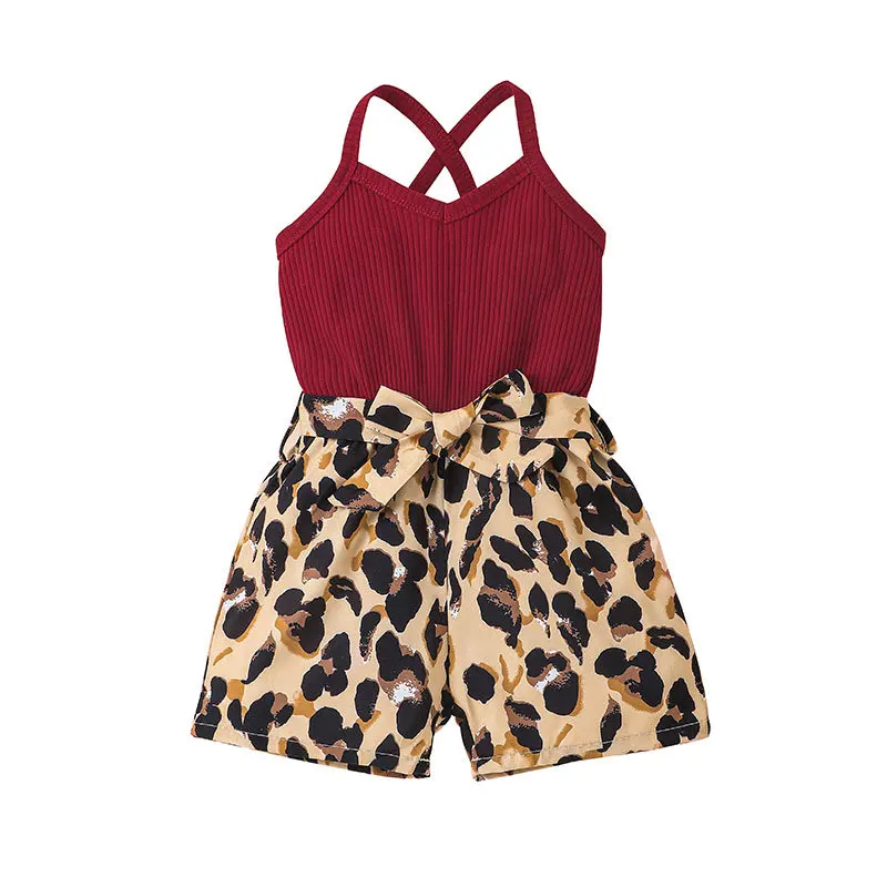 Summer Girls Leopard Jumpsuit Children Girl Casual Pit Strip Suspenders Stitching Leopard Print Shorts 1-6Y Kids Fashion Clothes
Summer Girls Leopard Jumpsuit Children Girl Casual Pit Strip Suspenders Stitching Leopard Print Shorts 1-6Y Kids Fashion Clothes