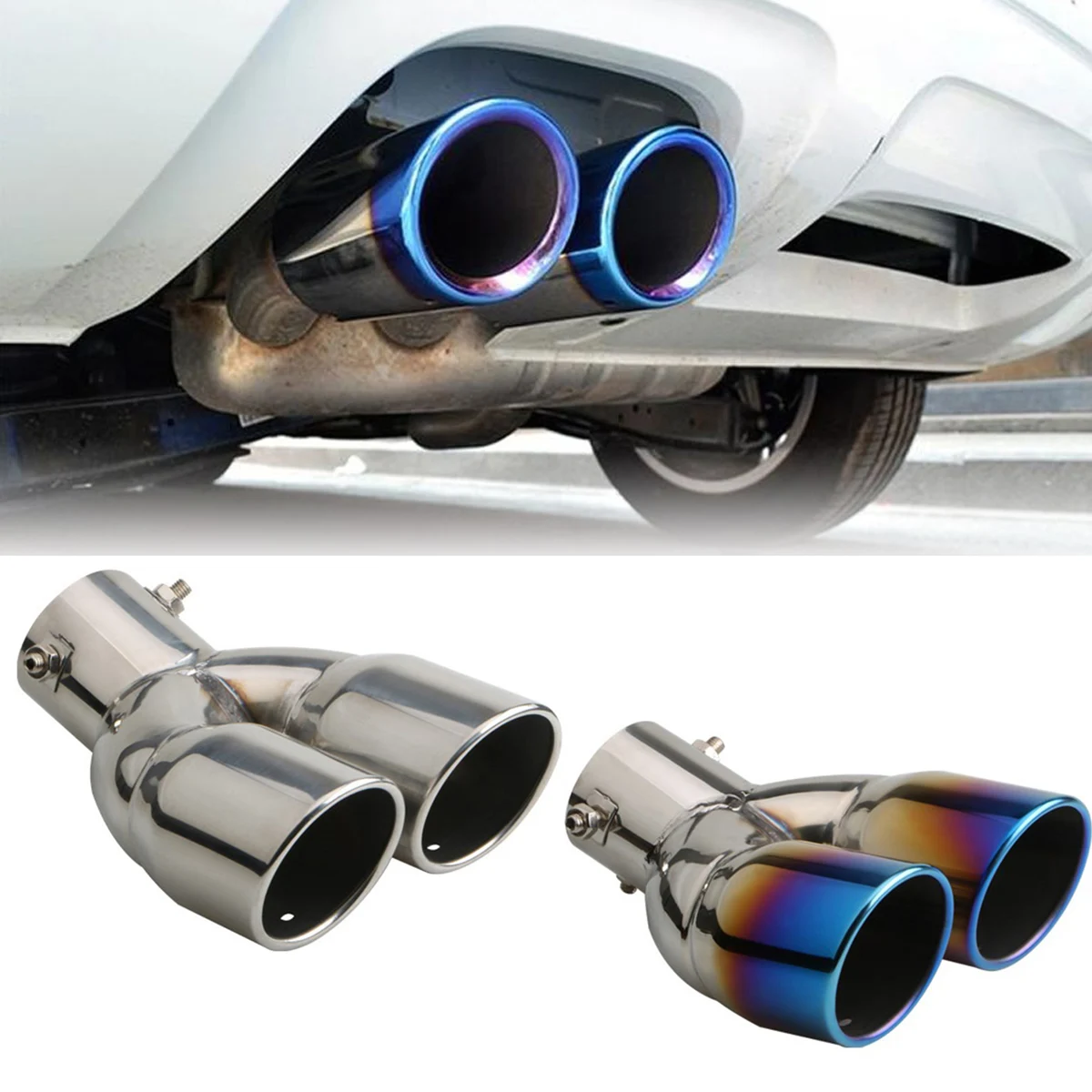 Universal 63mm Stainless Steel Dual Outlet Auto Double-Barrel Muffler Exhaust Tip End Tail Pipe Car Accessories
Universal 63mm Stainless Steel Dual Outlet Auto Double-Barrel Muffler Exhaust Tip End Tail Pipe Car Accessories
