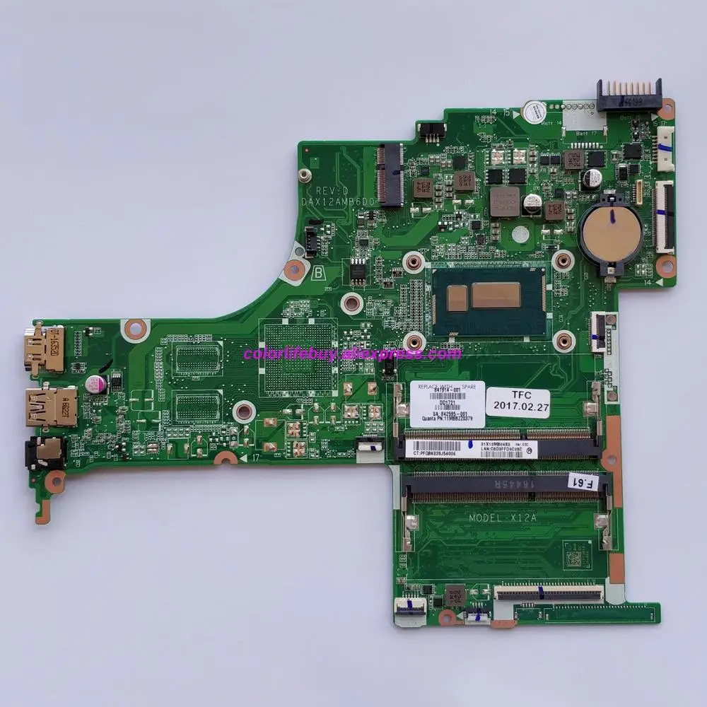 Genuine 841914-001 841914-601 DAX12AMB6D0 UMA i5-4210U CPU Laptop Motherboard for HP 15-AB268CA 15-AB Series NoteBook PC
Genuine 841914-001 841914-601 DAX12AMB6D0 UMA i5-4210U CPU Laptop Motherboard for HP 15-AB268CA 15-AB Series NoteBook PC