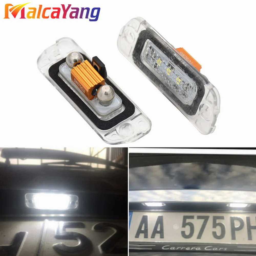 

2Pcs Error Free LED License Plate Light Number Lamp For Mercedes Benz W164 X164 W251 R GL ML 350 320 500 450 550 350 280 63 AMG