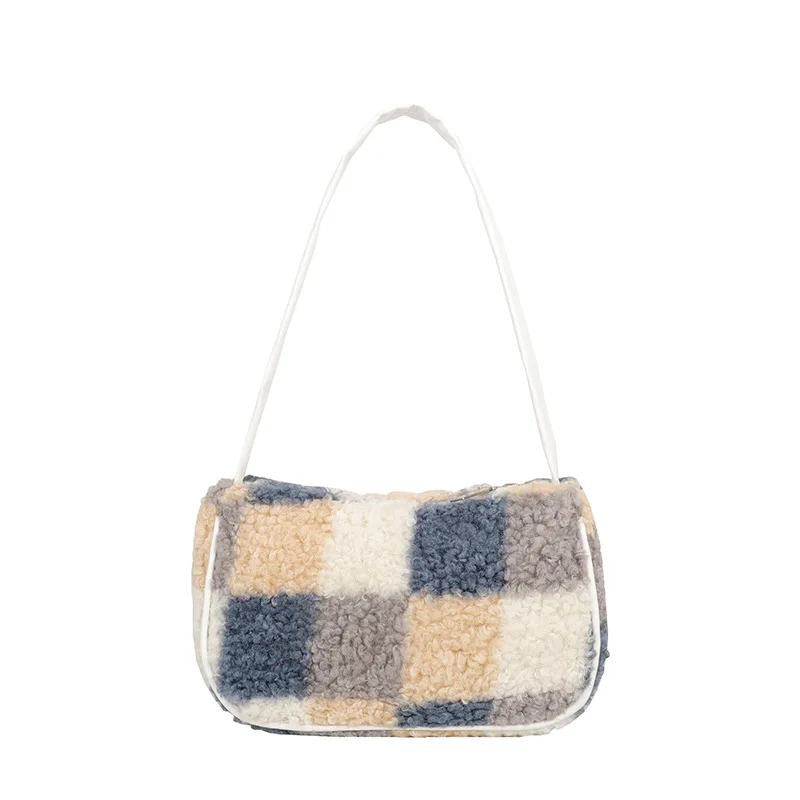 Shangxin Women's Bag Lamb Wool 2021 Winter Axillary Baguette Bag New Simple Plaid Plush Portable Shoulder Bags For Women
Shangxin Women's Bag Lamb Wool 2021 Winter Axillary Baguette Bag New Simple Plaid Plush Portable Shoulder Bags For Women