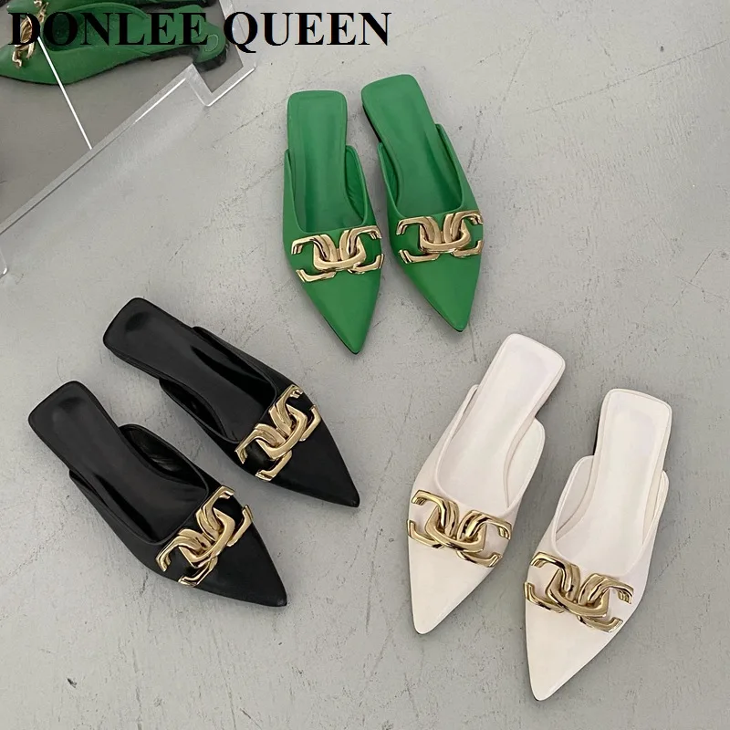 New Spring Mule Slipper Women Flat Slide Brand Metal Buckle Slip on Casual Flip Flop Pointed Toe Crossover Sandal Big Size 35-41
New Spring Mule Slipper Women Flat Slide Brand Metal Buckle Slip on Casual Flip Flop Pointed Toe Crossover Sandal Big Size 35-41