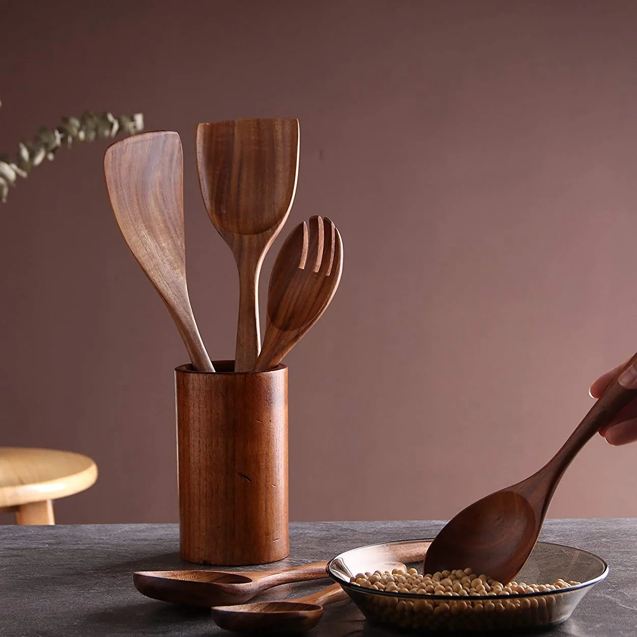 7 PCS Teak Wooden Kitchen Cooking Utensils, Non-Stick Spoons and Spatula Cookware for Home and Kitchen
7 PCS Teak Wooden Kitchen Cooking Utensils, Non-Stick Spoons and Spatula Cookware for Home and Kitchen