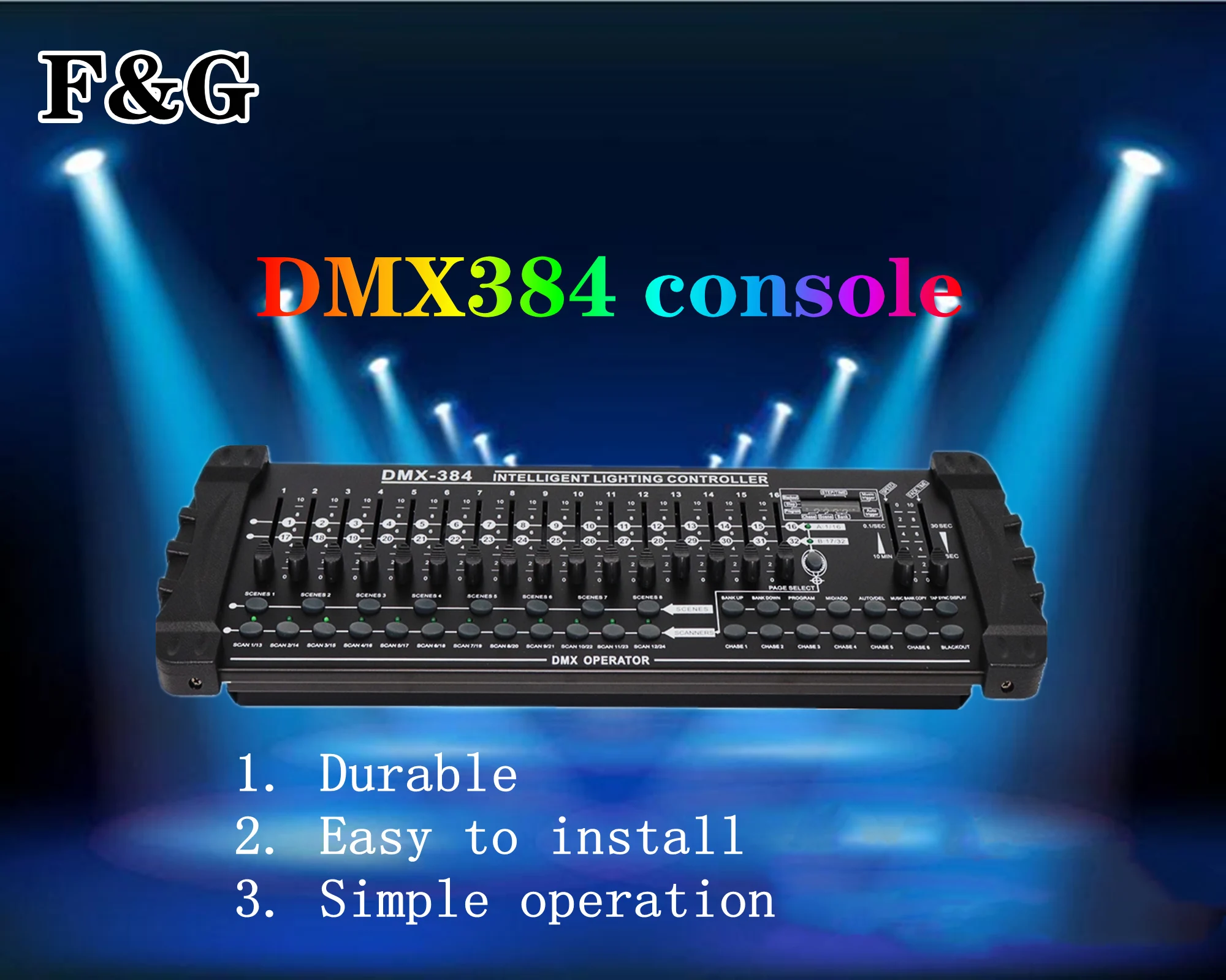 Консоль управления F & G-Dmx 384 для дискотеки оборудования профессионального