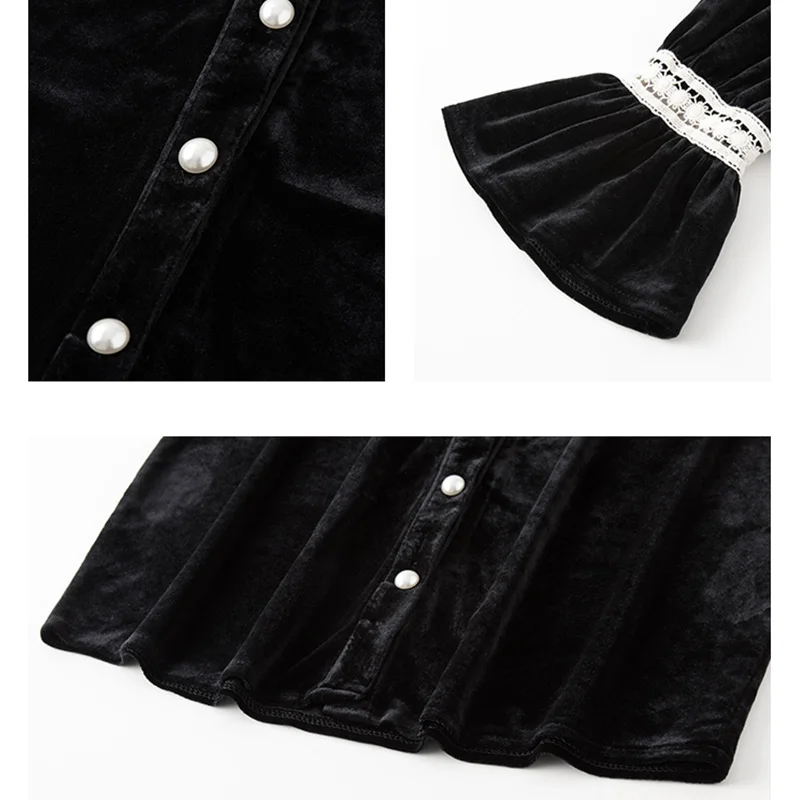 Sweet Lace Velvet Shirts Fashion Ruffle Mesh Embroidery Hollow Chemise Femme V-Neck Long Sleeve Blouse Women Elegant Blusa Mujer
Sweet Lace Velvet Shirts Fashion Ruffle Mesh Embroidery Hollow Chemise Femme V-Neck Long Sleeve Blouse Women Elegant Blusa Mujer