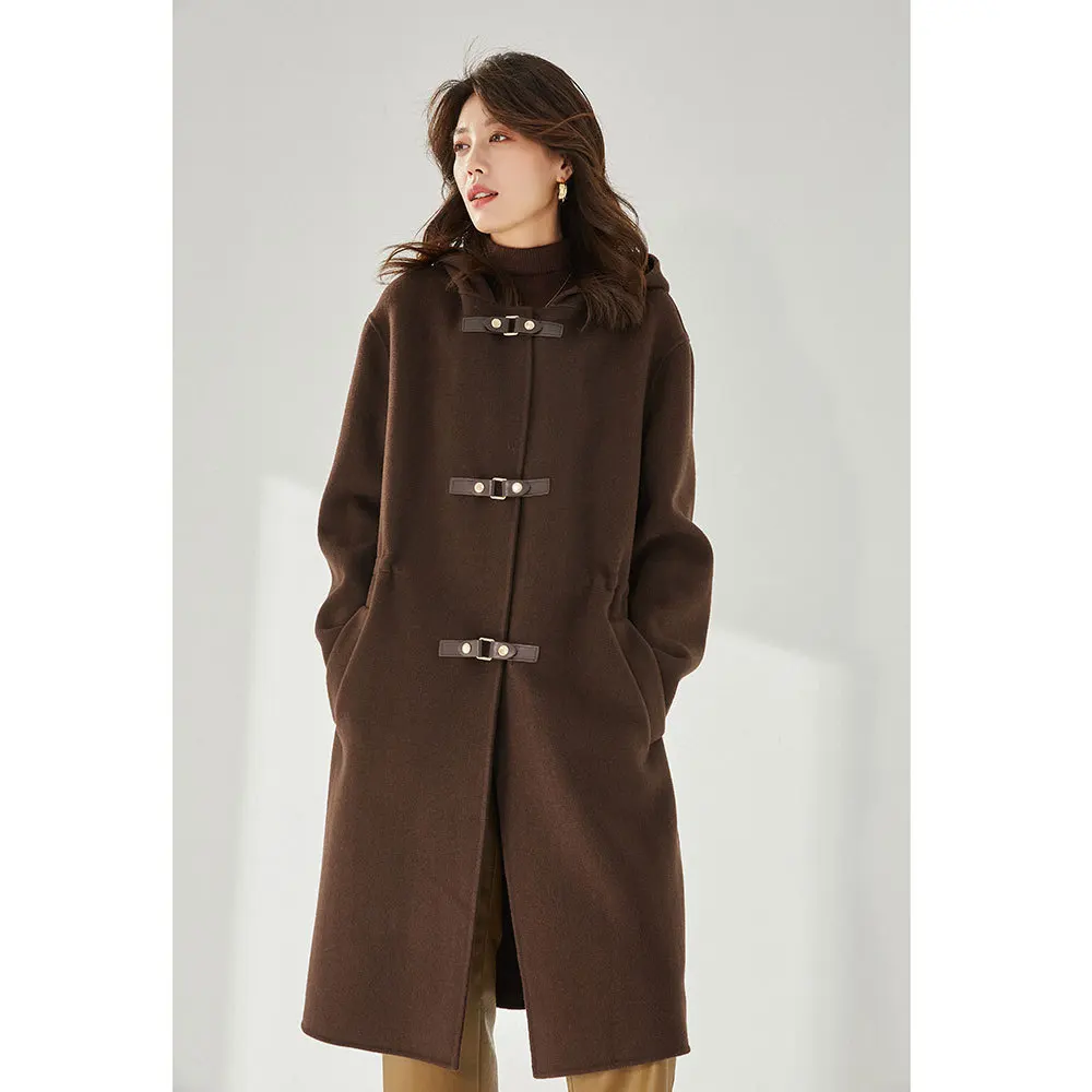 Winter Wool Coat Women Loose Casual Leather Buckle Hooded Coat Women Fall 2021 New Lazy Style Fashion Camel 100% Pure Wool Coat
Winter Wool Coat Women Loose Casual Leather Buckle Hooded Coat Women Fall 2021 New Lazy Style Fashion Camel 100% Pure Wool Coat