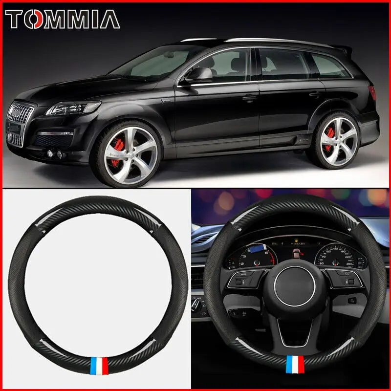 38cm Black Leather Carbon Fiber Car Steering Wheel Cover For audi RS3 2017-2020
38cm Black Leather Carbon Fiber Car Steering Wheel Cover For audi RS3 2017-2020