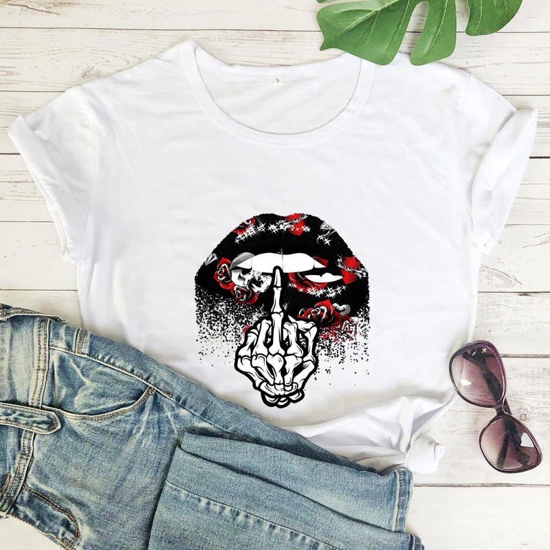 Colored Skull Rose Lips T-shirt Aesthetic Women Kissing Lips Gothic Tee Shirt Top Funny Valentines Day Gift Tshirt
Colored Skull Rose Lips T-shirt Aesthetic Women Kissing Lips Gothic Tee Shirt Top Funny Valentines Day Gift Tshirt