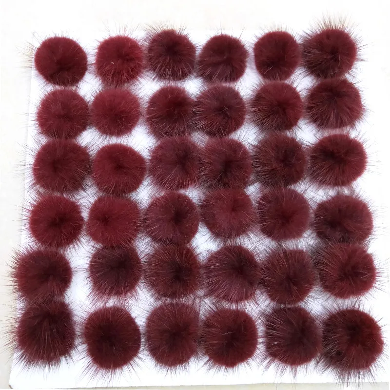 

2020 36 Pcs 4cm Real Fluffy Mink Fur Pompom Ball Necklace Earrings Handbag With Ring Hat Accessories Pom Wholesale