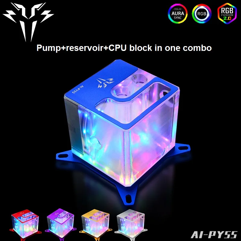 Syscooling all in one water cooling Pump reservoir CPU block three in one for Intel/AMD CPU G1/4 thread ARGB support
Syscooling all in one water cooling Pump reservoir CPU block three in one for Intel/AMD CPU G1/4 thread ARGB support