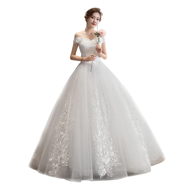 2021 Elegant Boat Neck Wedding Dress Short Sleeve Floor-length Wedding Gown Vestido De Noiva Beaded Lace Embroidery Bride Dress
2021 Elegant Boat Neck Wedding Dress Short Sleeve Floor-length Wedding Gown Vestido De Noiva Beaded Lace Embroidery Bride Dress