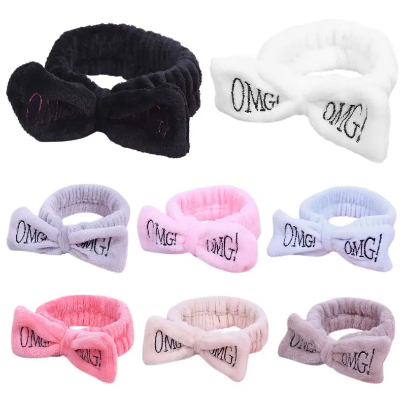 Women Girls SPA Wide Headband Cute Bowknot OMG Letters Embroidered Hairband Elastic Makeup Flannel Turban Candy Color 8
Women Girls SPA Wide Headband Cute Bowknot OMG Letters Embroidered Hairband Elastic Makeup Flannel Turban Candy Color 8