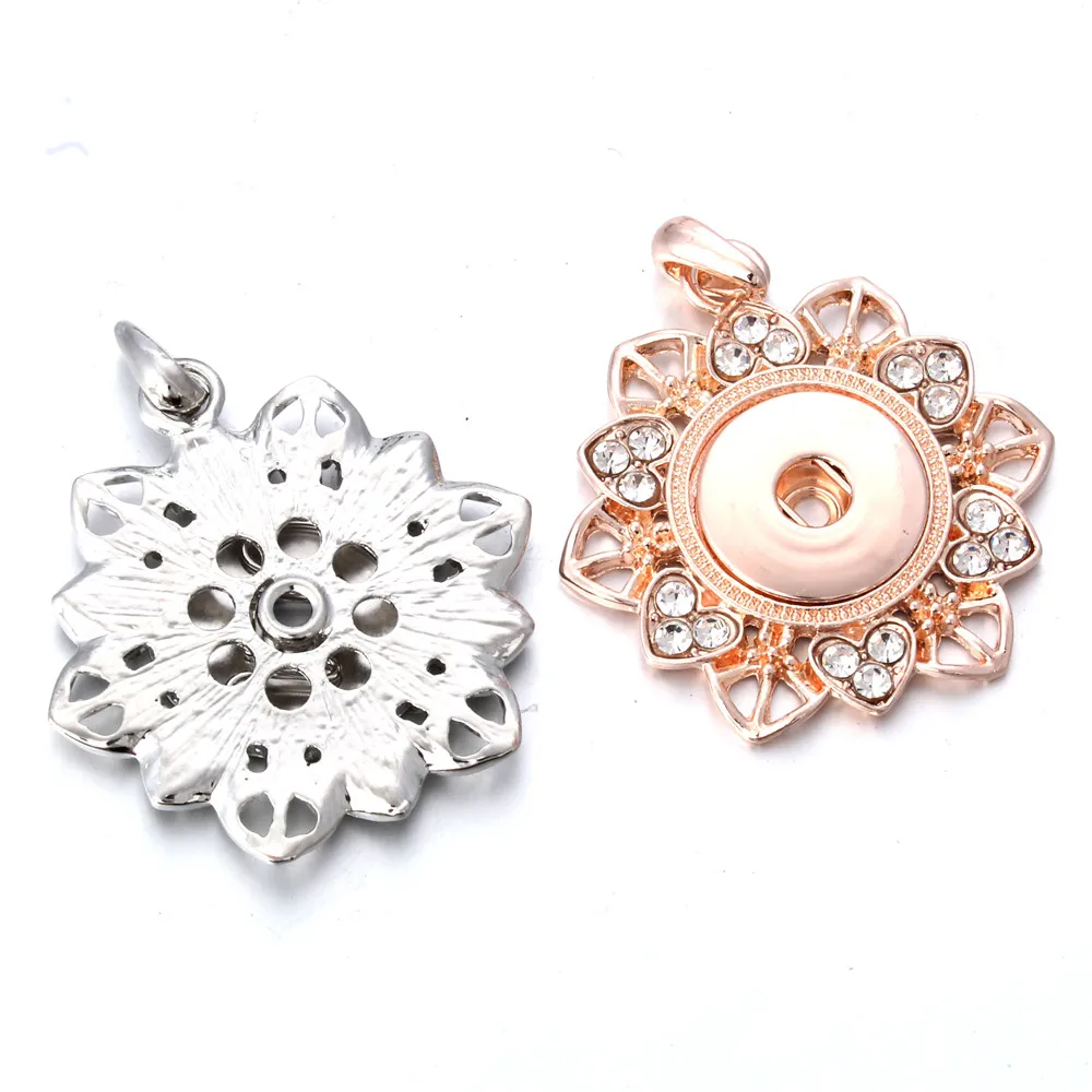 Ювелирные изделия серебряный цвет/розовое золото цветок кулон ожерелье 18 мм