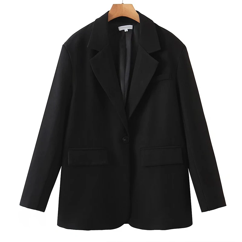 YENKYE Women Vintage Oversize Boyfriend Black Blazer Mujer Single Button Notched Collar Long Sleeve Winter Coat
YENKYE Women Vintage Oversize Boyfriend Black Blazer Mujer Single Button Notched Collar Long Sleeve Winter Coat