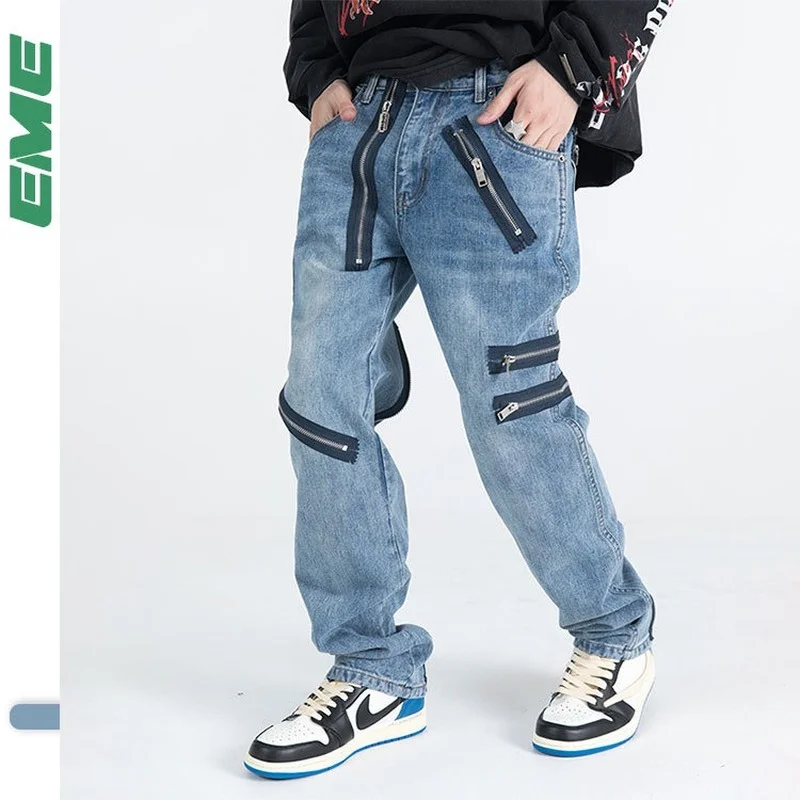 MadeExtreme Brand vintage zipper washed jeans men trendy hip hop punk straight leg pants distressed boyfriend denim jeans
MadeExtreme Brand vintage zipper washed jeans men trendy hip hop punk straight leg pants distressed boyfriend denim jeans