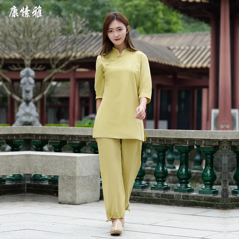 spring women yoga set cotton linen loose yoga shirt wide leg yoga pant meditation tai chi uniforms martial arts kungfu yoga suit
spring women yoga set cotton linen loose yoga shirt wide leg yoga pant meditation tai chi uniforms martial arts kungfu yoga suit