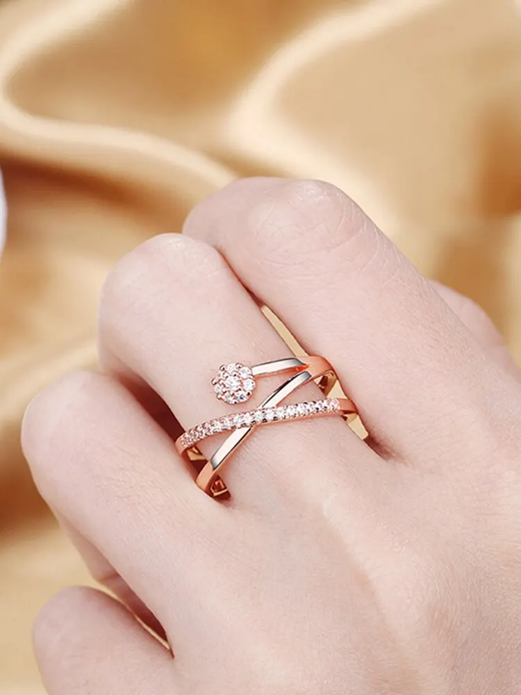 Fashion Cross Personality Rose Gold Double Opening Micro-inlaid Zircon Ring Girl Temperament Party Ring Jewelry
Fashion Cross Personality Rose Gold Double Opening Micro-inlaid Zircon Ring Girl Temperament Party Ring Jewelry