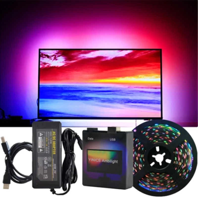 DIY TV PC Dream Screen USB 30/60 LED Strip HDTV Computer Monitor Backlight Addressable 1/2/3/4/5m LED Strip Full Set P7Ding
DIY TV PC Dream Screen USB 30/60 LED Strip HDTV Computer Monitor Backlight Addressable 1/2/3/4/5m LED Strip Full Set P7Ding